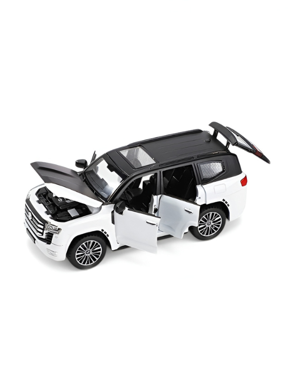 Toyota Land Cruiser Model Car – 1:32 Scale  Diecast Premium Alloy Pull-Back Toy with Lights & Sound for Kids & Collectors TV2474