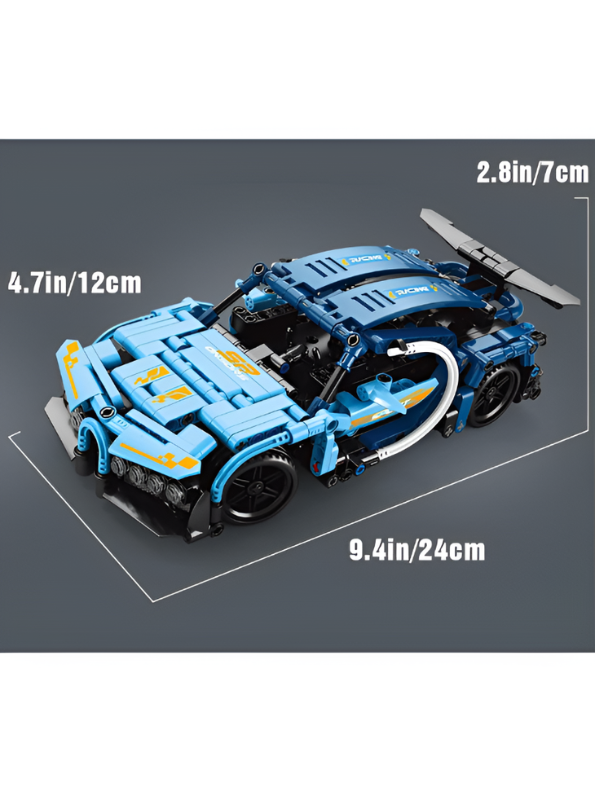 2.4GHz RC Sports Car Building Kit 1:16 Scale – High-Speed Remote Control DIY Supercar STEM Construction Model for Kids & Adults MD1148