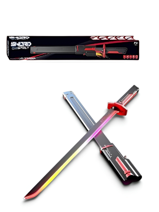 Futuristic LED Light-Up Katana Toy with Mist Spray & Spark Effect - Tactical Sci-Fi Cosplay Sword, Interactive Prop for Kids and Collectors TV7013
