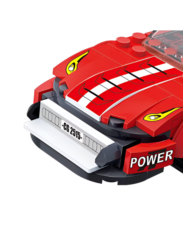 Speed Crossing Red Race Car Building Blocks Set (305 Pieces) – STEM Educational Construction Toy for Kids, Teens & Adult Collectors – DIY Racing Car Model Kit with Realistic Design & Creative Learning MD1591