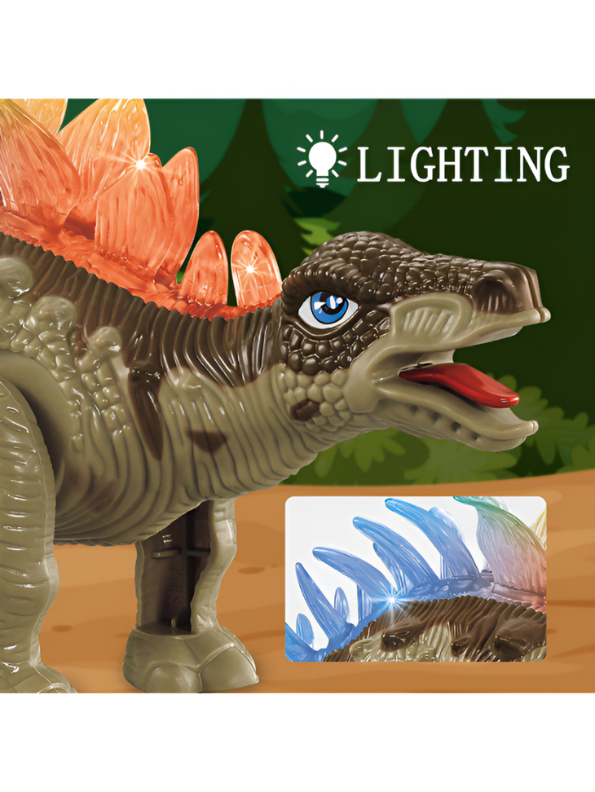 Electronic Walking Stegosaurus Dinosaur Toy with Lights and Sound Effects TV6696