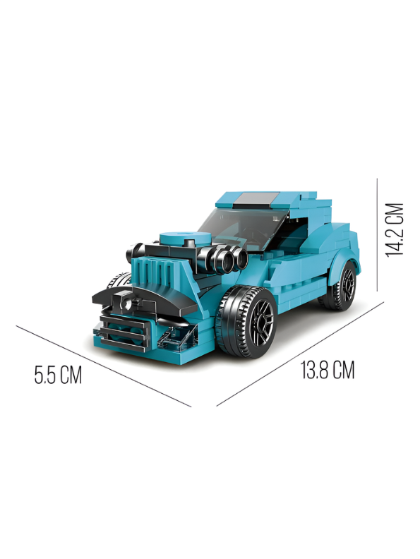 Multificence 10-in-1 Blue Ghost Race Car Building Set – 201+ Pieces STEM Construction Toy, Transformable Model Kit for Kids, Creative DIY Engineering Blocks for Ages 6+ TV6672