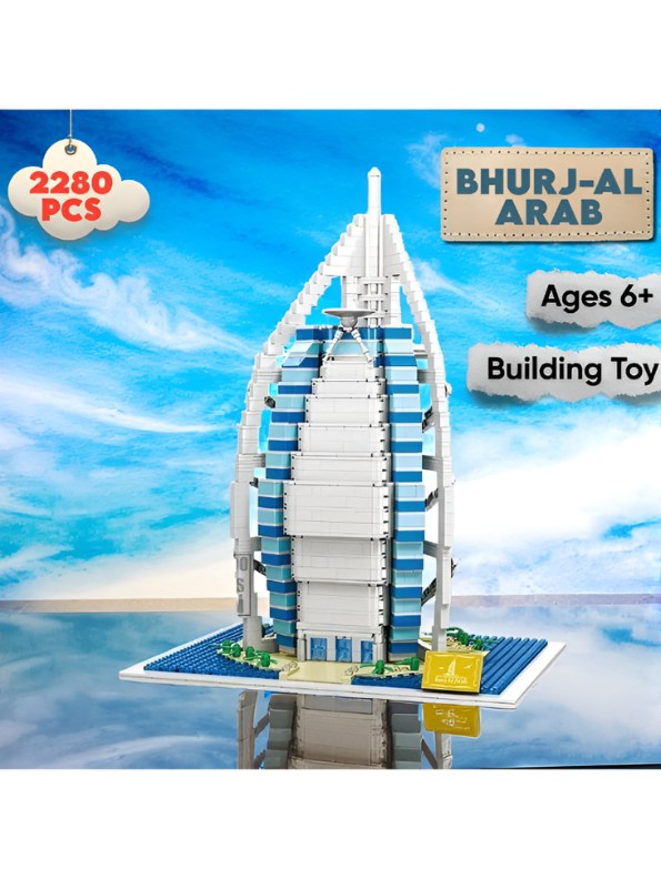Burj Al Arab Dubai Iconic Architecture Building Blocks Set – 2280 Pieces STEM Toy – Large World Wonder Display Model for Kids & Adults TV6068