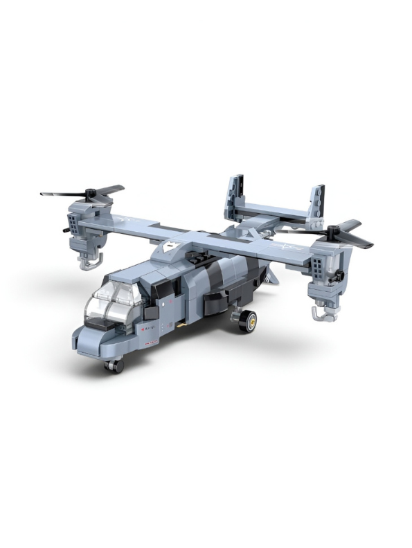 Military 3-in-1 Building Block Set | Osprey Tiltrotor Aircraft, Armored Vehicle, & Missile Truck | STEM Construction Toy for Kids 6+ (324 Pieces) TV6209