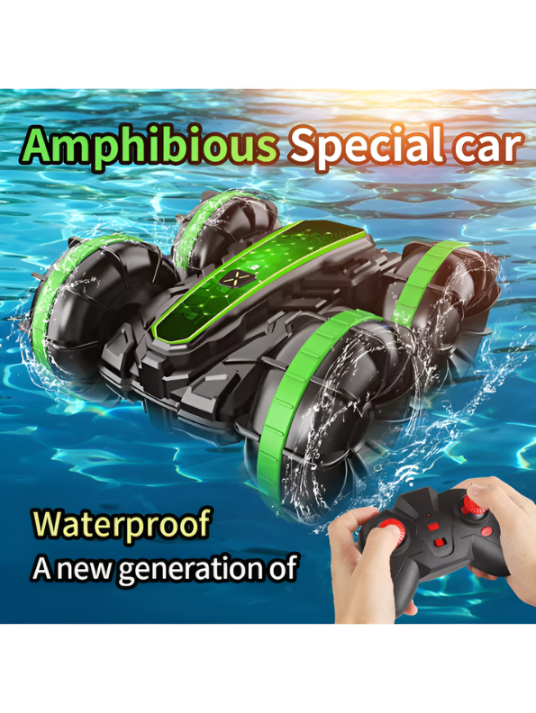 2-in-1 Amphibious RC Stunt Car with Gesture Control – All-Terrain Remote Control Vehicle for Land & Water Adventures TV2584