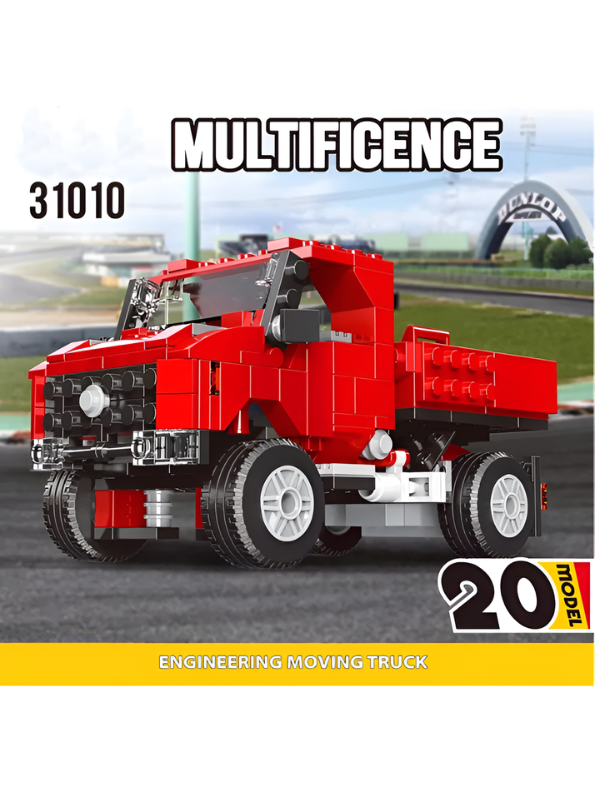 Multificence 20-in-1 Vintage Car Building Block Set (278 Pieces) – Red Retro Hot Rod DIY Construction Kit for Kids Ages 6+ | Creative STEM Educational Toy MD2139