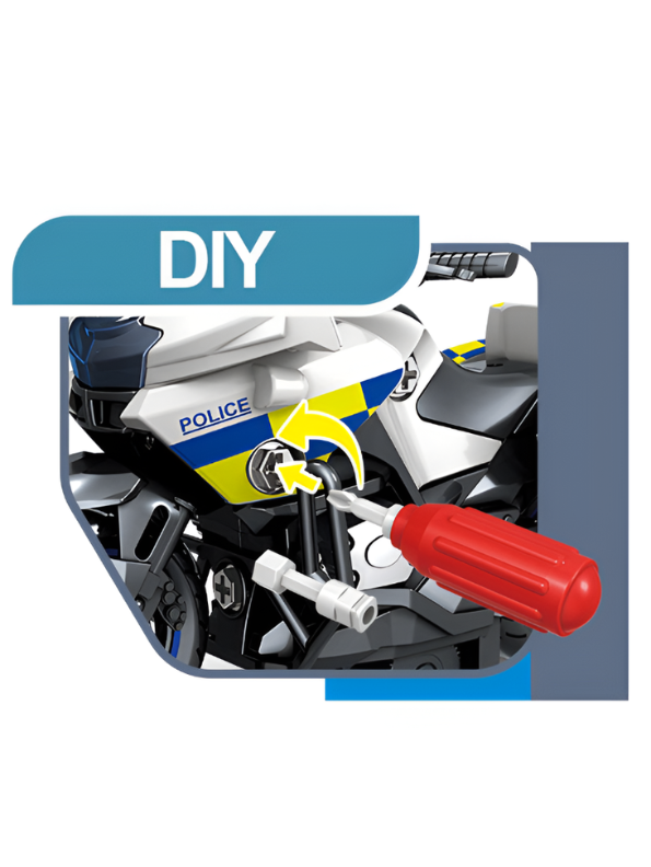 DIY Police Motorcycle Toy Set for Kids | Educational Assembly Construction Toy TV4803