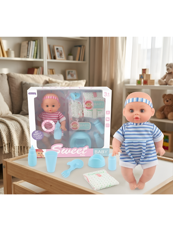 Sweet Baby Doll Play Set with Accessories – Educational Imaginative Role-Play Toy for Kids Aged 3+ Years TV3649
