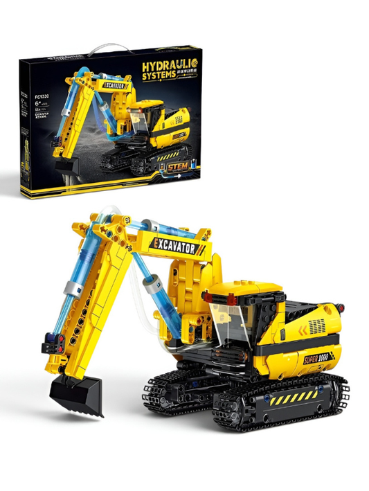 Hydraulic Excavator Building Toy – 554 Pcs Technic Construction Set with 360° Rotation & Movable Shovel for Kids Aged 6+ TV6347