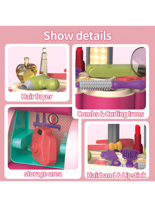 2-in-1 DIY Motorbike and Princess Dresser Toy Set for Kids – 40-Piece Creative Playset TV6028