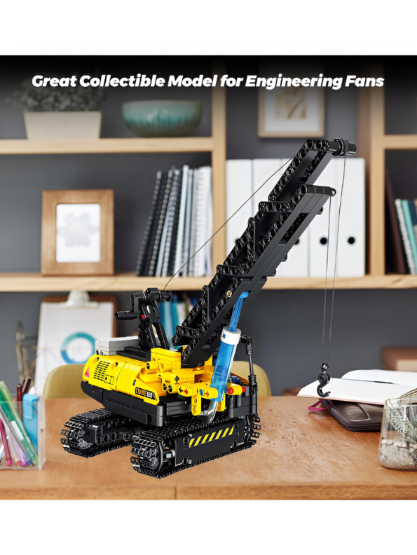 Hydraulic Crane Building Toy – 528 Pcs Realistic Engineering Model Kit with 360° Rotation & Functional Boom for Kids Ages 6+ TV6960.