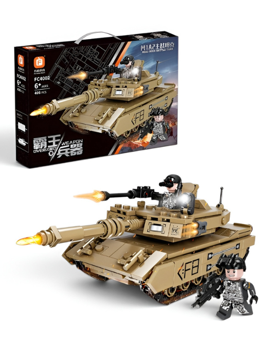 M1A2 Main Battle Tank Building Blocks Set – 406 Pieces, Military Construction Toy for Kids & Collectors TV6709