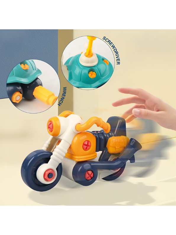 Motorcycle Toy for Toddlers – DIY Construction Building Set with Toy Screwdriver – Educational Disassemble Motorbike Kit for Kids Ages 3+ TV4989