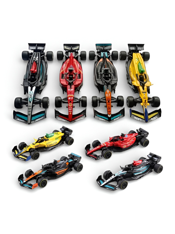Formula 1 1:43 Scale Diecast Racing Car Set (Pack of 4) – High-Speed F1 Model Toy Cars for Kids, Collectors & Motorsport Enthusiasts TV6902