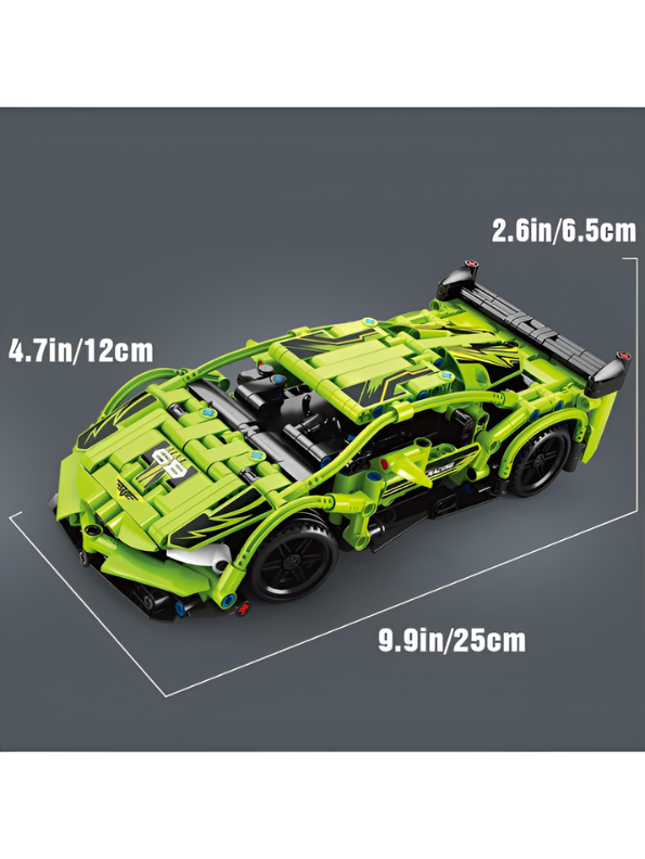 2.4GHz RC Racing Car Building Kit – 1:16 Scale Remote Control Sports Car, DIY STEM Educational Toy with Rechargeable Battery, Green Supercar Model for Kids & Teens TV5579