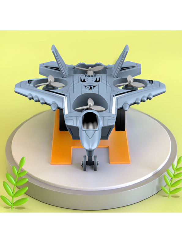 Inertial Stunt Toy Airplane: Kids' Friction-Powered Fighter Jet with 360° Spins TV4802