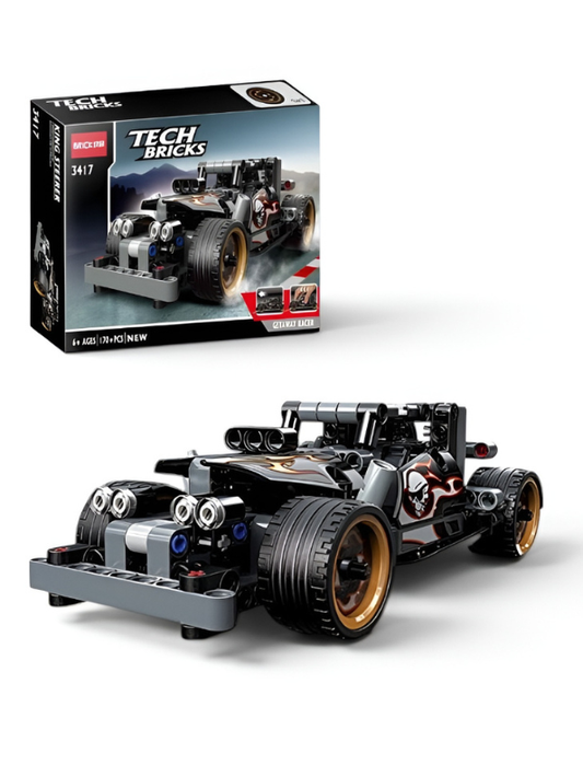Tech Bricks 3417 King Steerer Getaway Racer Building Set – 170+ Pieces High-Speed Toy Car – STEM Construction Kit for Ages 6+ TV6295