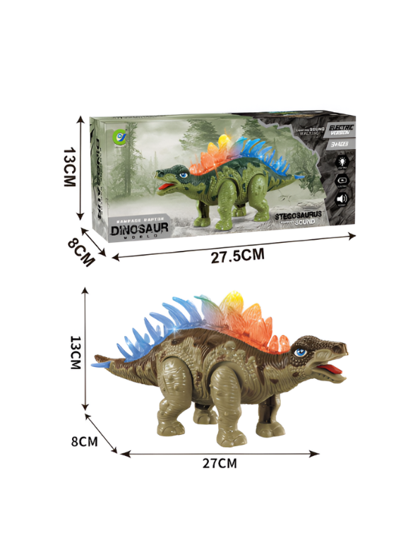 Electronic Walking Stegosaurus Dinosaur Toy with Lights and Sound Effects TV6696