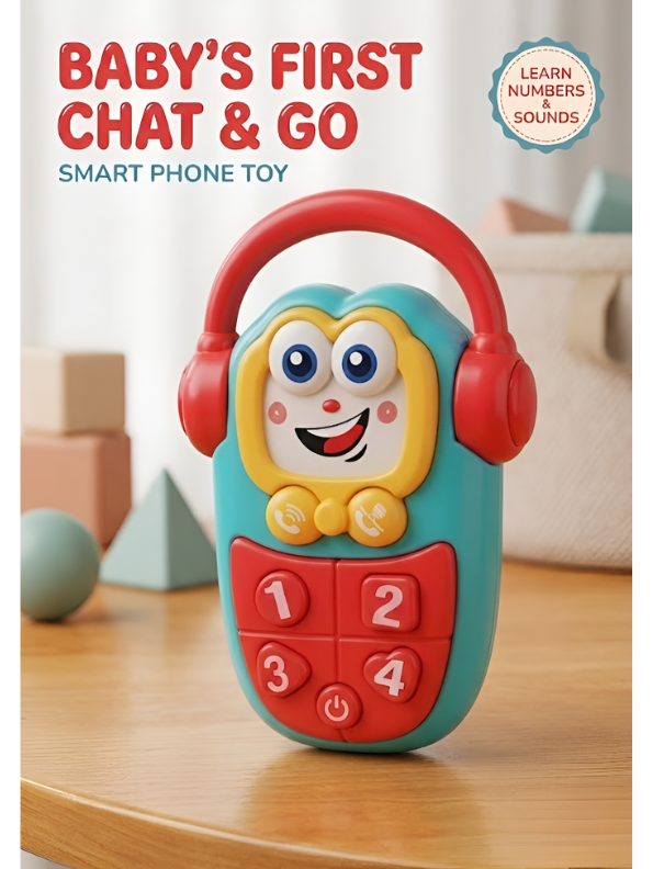 Red Interactive Musical Baby Toy Phone for Toddlers – Educational Pretend Play Cellphone with Lights & Sounds, Early Learning Toy for Infants & Kids NX13781