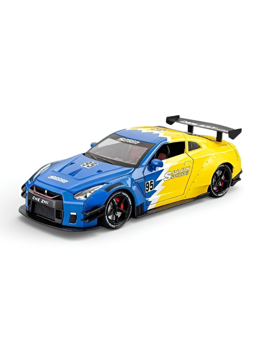 Nissan GTR Alloy Model DiecastCar – 1:24 Scale Interactive Toy with Light, Sound, and Water Spray Effects Collectible Racing Car TV5267