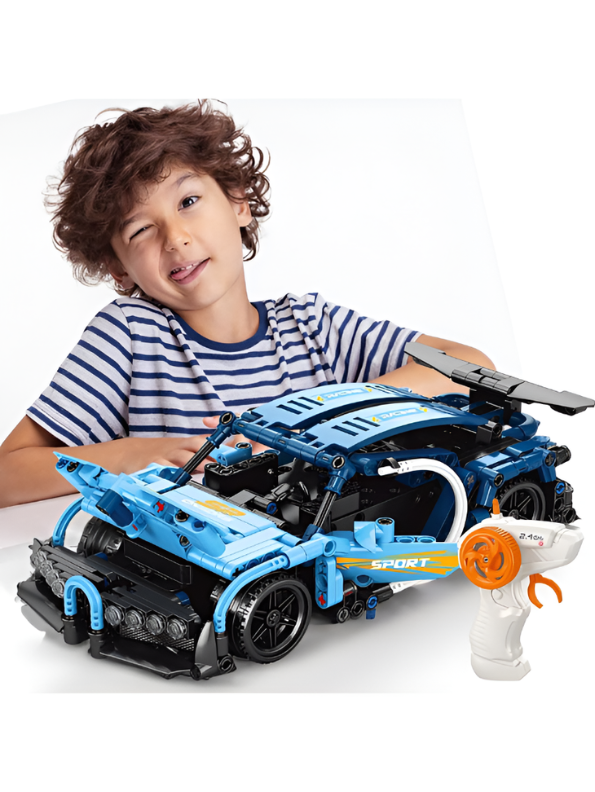 2.4GHz RC Sports Car Building Kit 1:16 Scale – High-Speed Remote Control DIY Supercar STEM Construction Model for Kids & Adults MD1148