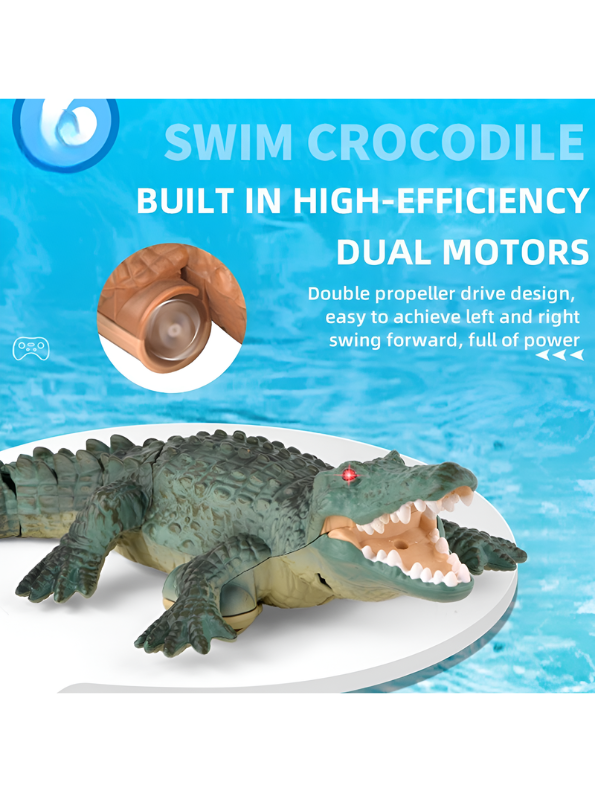 Remote Control Crocodile Toy for Water – 2.4GHz RC Swimming Alligator with Dual Motors & Realistic Simulation, Waterproof Interactive Pool Toy for Kids (Age 6+) TV6939