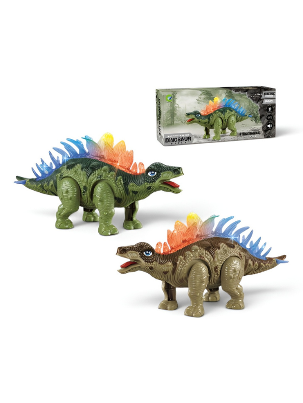 Electronic Walking Stegosaurus Dinosaur Toy with Lights and Sound Effects TV6696