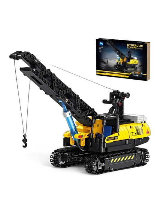 Hydraulic Crane Building Toy – 528 Pcs Realistic Engineering Model Kit with 360° Rotation & Functional Boom for Kids Ages 6+ TV6960.