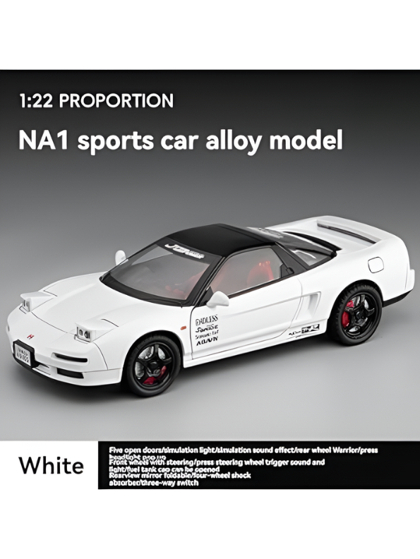 1:22 Scale Honda NSX NA1 Diecast Alloy Model Car – White Premium Realistic Collector’s Edition Sports Car Replica MD2582