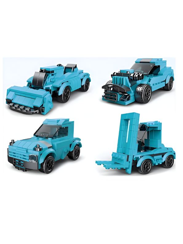 Multificence 10-in-1 Blue Ghost Race Car Building Set – 201+ Pieces STEM Construction Toy, Transformable Model Kit for Kids, Creative DIY Engineering Blocks for Ages 6+ TV6672
