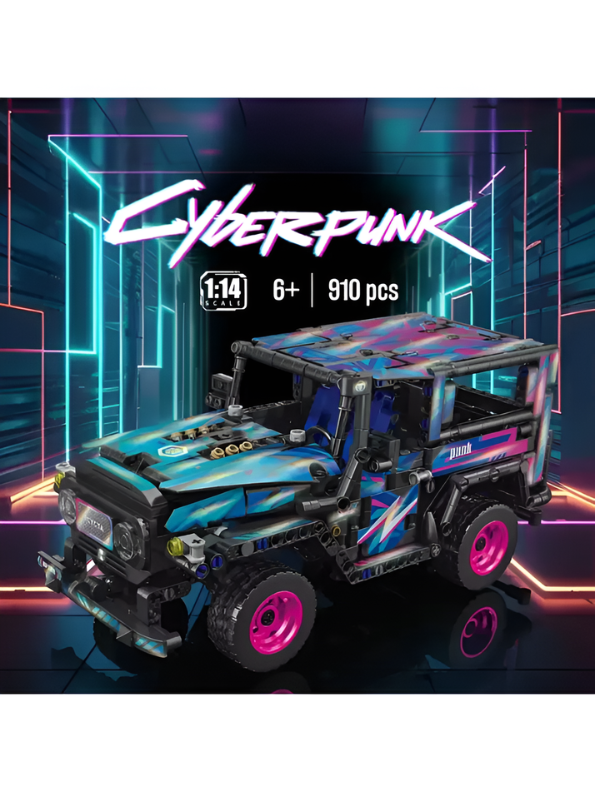 Cyberpunk Off-Road SUV Building Block Set – 910 Pieces, Pull-Back Action Toy Vehicle for Kids & Adults, Futuristic DIY Construction Kit with High-Performance Design TV6704