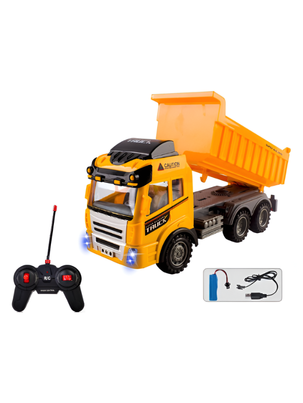 Remote Control Dump Truck for Kids: Durable Construction Toy with Lights and Sound TV423