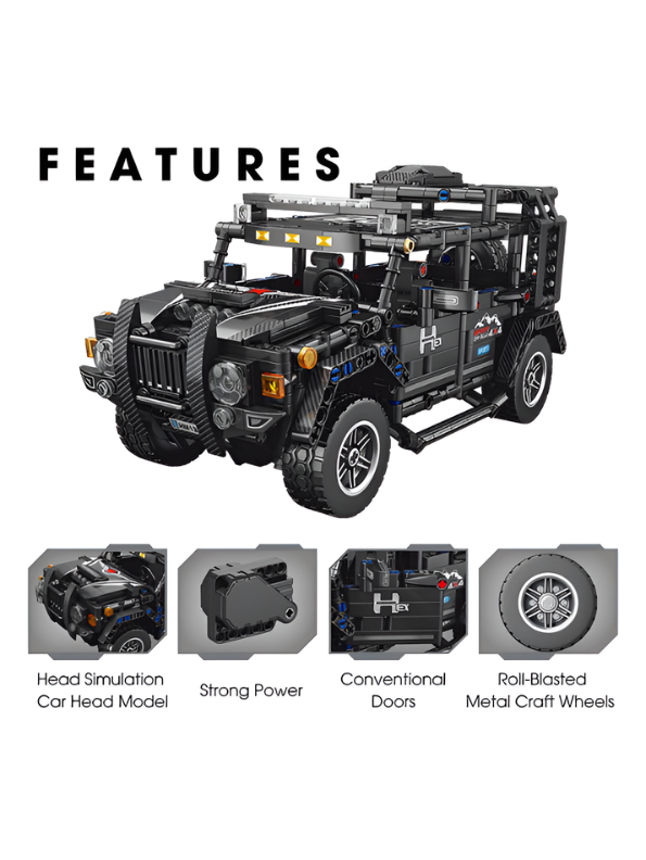 4x4 Off-Road Building Block Truck – Pull-Back Motor, Realistic Design, and Interactive AR Learning, 8+ Years TV6705