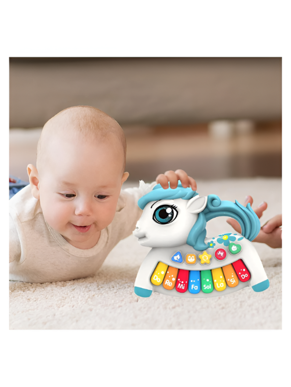 Unicorn Baby Piano Toy - Early Educational Musical Keyboard with 8 Piano Keys, 4 Animal Sounds, and 4 Play Modes - Sensory Learning Gift for Infants and Toddlers TV6981