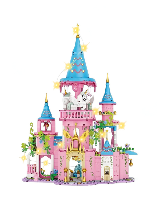 Dream House Fairy Tale Castle Building Set for Kids – 3-Level Princess Play Set with Lights TV6706