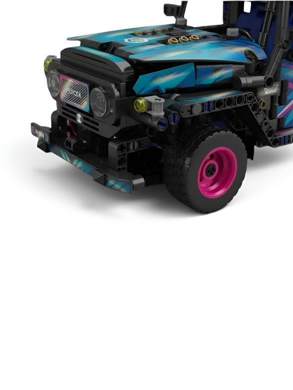Cyberpunk Off-Road SUV Building Block Set – 910 Pieces, Pull-Back Action Toy Vehicle for Kids & Adults, Futuristic DIY Construction Kit with High-Performance Design TV6704
