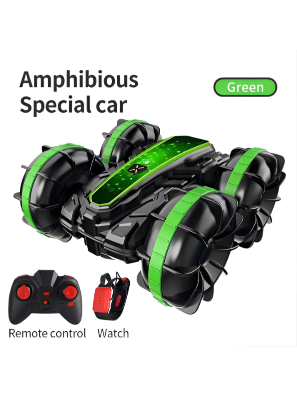 2-in-1 Amphibious RC Stunt Car with Gesture Control – All-Terrain Remote Control Vehicle for Land & Water Adventures TV2584