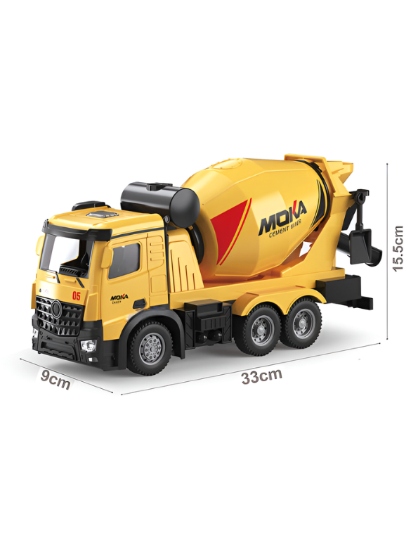 MOKA 2.4GHz RC Concrete Mixer Truck – 7-Function Remote Control Construction Toy for Kids TV6751