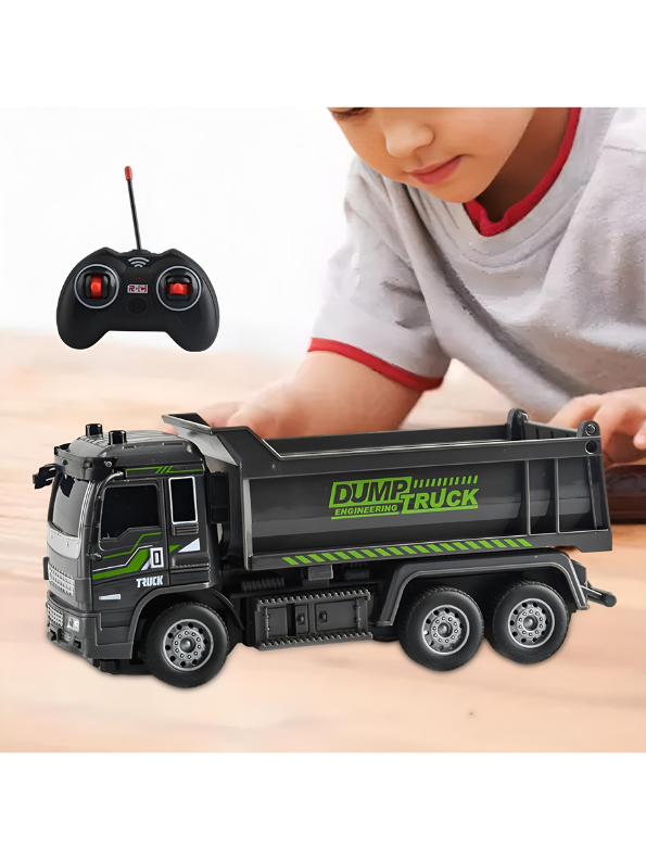 Remote Controlled Construction Dump Truck Toy with Realistic Working Lights and Heavy-Duty Design for Kids TV4131