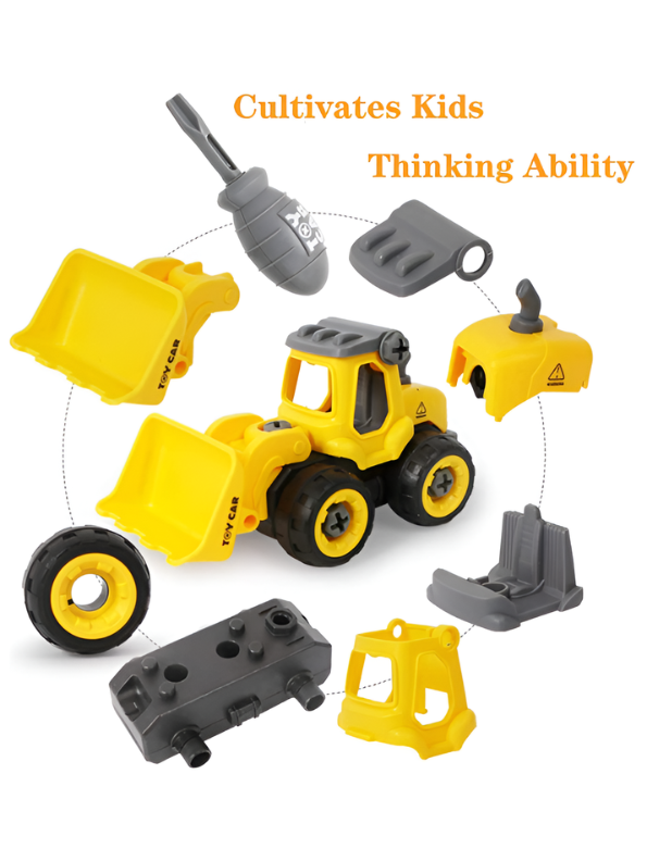 Educational DIY Construction Vehicle Toy Set for Toddlers – Interactive Take-Apart STEM Building Kit for Early Learning and Motor Skill Development TV3550