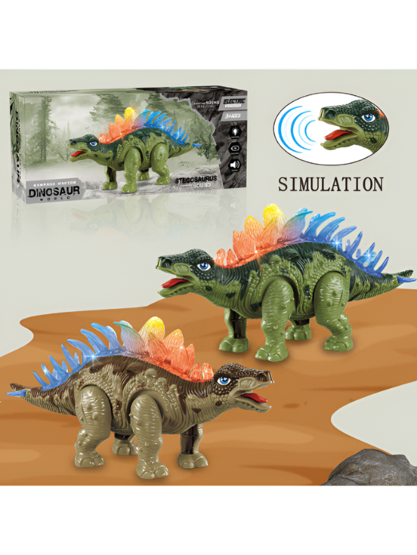 Electronic Walking Stegosaurus Dinosaur Toy with Lights and Sound Effects TV6696
