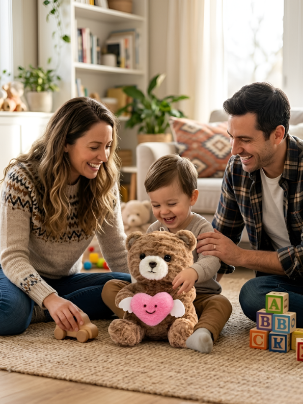 Brown Teddy Bear with Winged Heart – 10-Inch Plush Soft Cuddly Stuffed Animal Toy for Toddlers and Kids ST16499