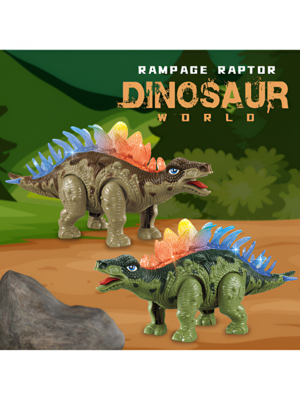 Electronic Walking Stegosaurus Dinosaur Toy with Lights and Sound Effects TV6696.