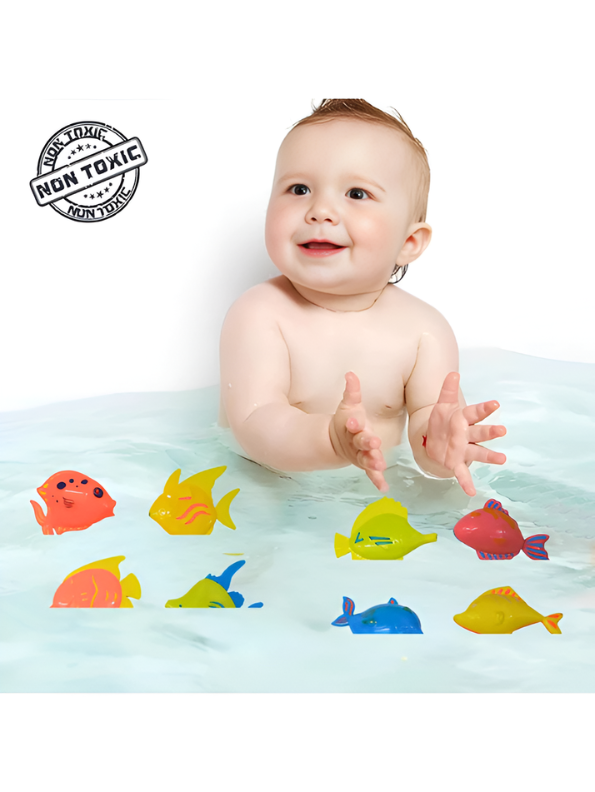 Magnetic Fishing Toy Game Set for Kids – 11-Piece Toddler Bath & Pool Play Set with 8 Large Floating Fish, Crab Pond, Extendable Fishing Pole & Net – Educational Water Sensory Learning Toy for Boys and Girls MD2819