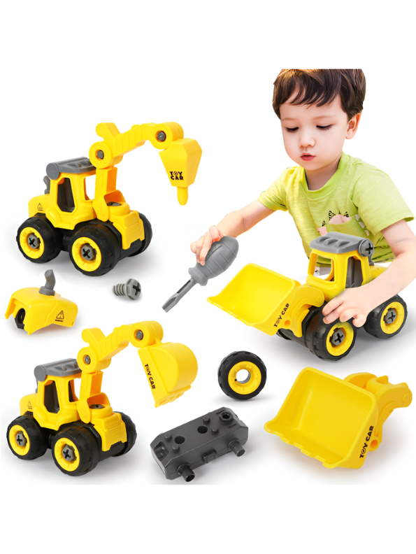 Educational DIY Construction Vehicle Toy Set for Toddlers – Interactive Take-Apart STEM Building Kit for Early Learning and Motor Skill Development TV3550