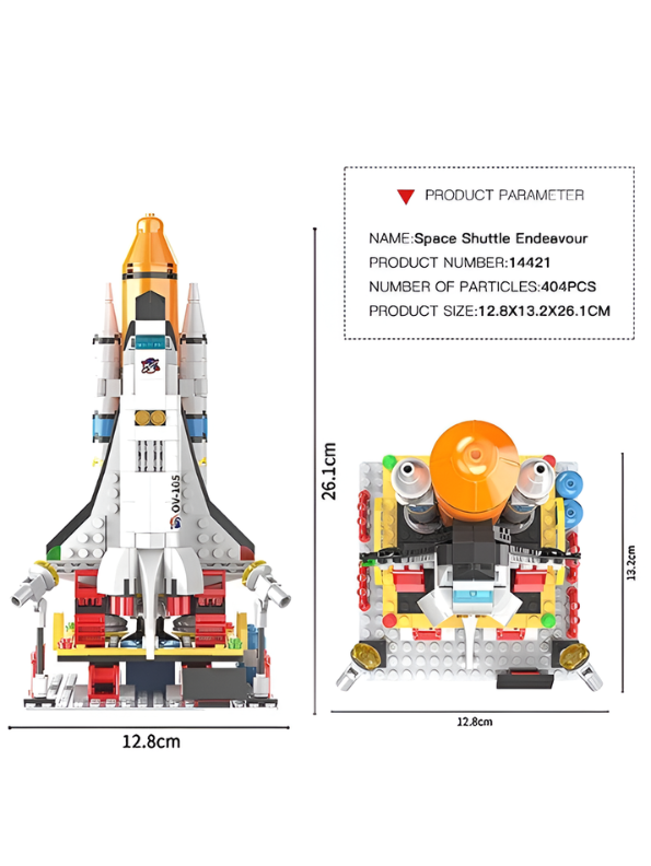 Space Shuttle Endeavour Building Block Set (421 Pieces) – NASA-Inspired Rocket Kit with Launch Pad, Satellites & Astronaut Minifigures | STEM Educational Construction Toy for Kids Ages 6+ TV1132