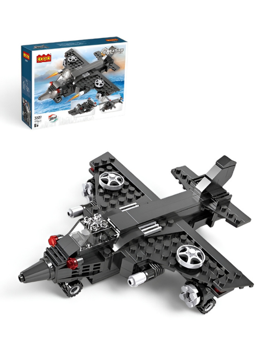 3-in-1 Military Building Blocks Set – Transformable Jet Fighter, Helicopter, and Stealth Boat Toy – 121 Pieces – Creative Educational Gift for Boys Ages 6+ TV6561