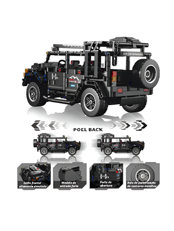 4x4 Off-Road Building Block Truck – Pull-Back Motor, Realistic Design, and Interactive AR Learning, 8+ Years TV6705
