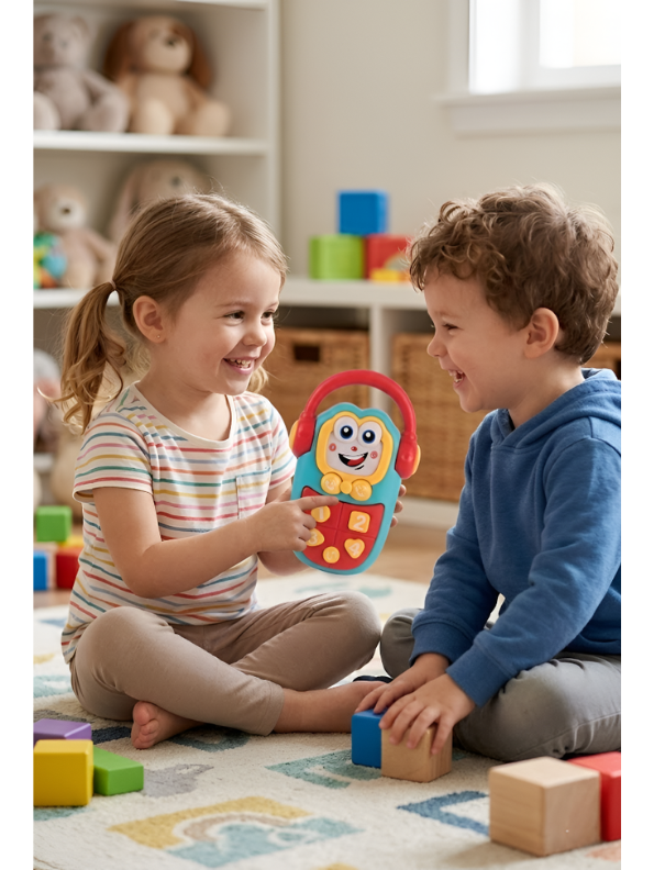 Red Interactive Musical Baby Toy Phone for Toddlers – Educational Pretend Play Cellphone with Lights & Sounds, Early Learning Toy for Infants & Kids NX13781