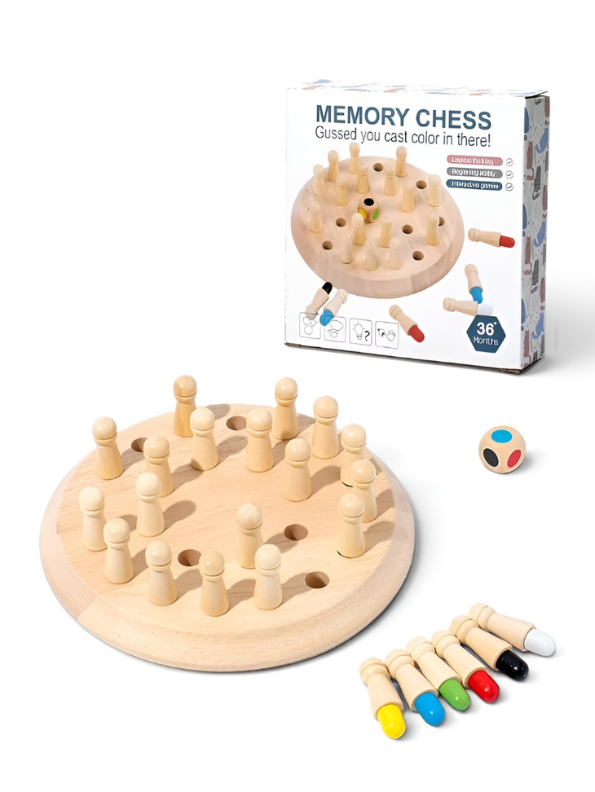 Memory Chess Board Game: Wooden Educational Toy for Kids & Toddlers TV5154